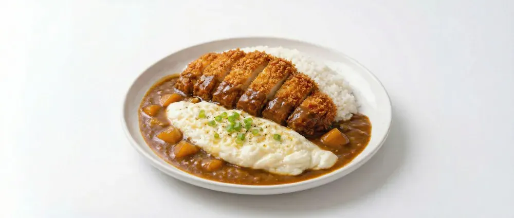 Plat japonais chaud et reconfortant avec riz et bouillon, dans l'esprit corse d'un miso ramen