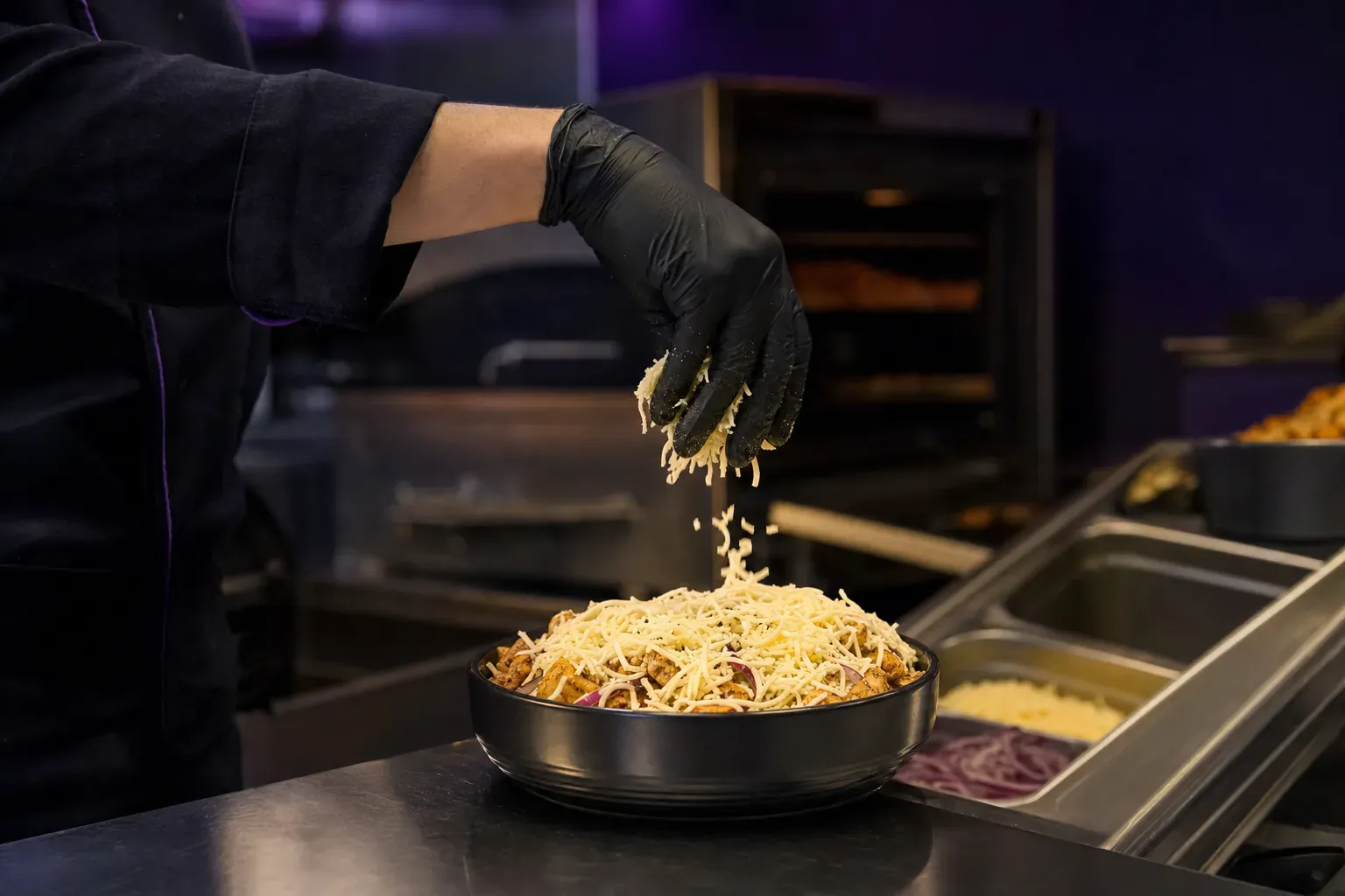 comment est préparé un bowl gratiné au four : les coulisses du fromage fondu