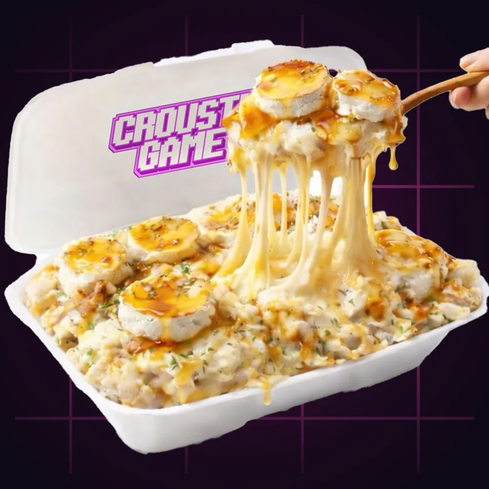 Gratiné Chèvre Miel : riz, tenders, fromage de chèvre et miel
