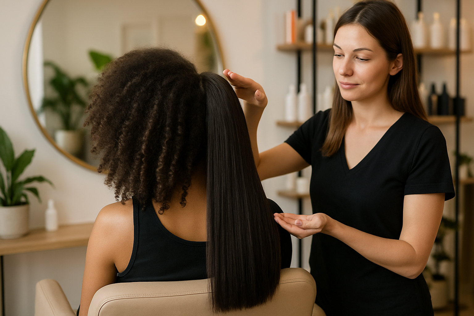Illustration : Lissage japonais ou lissage brésilien : lequel choisir pour des cheveux frisés ?