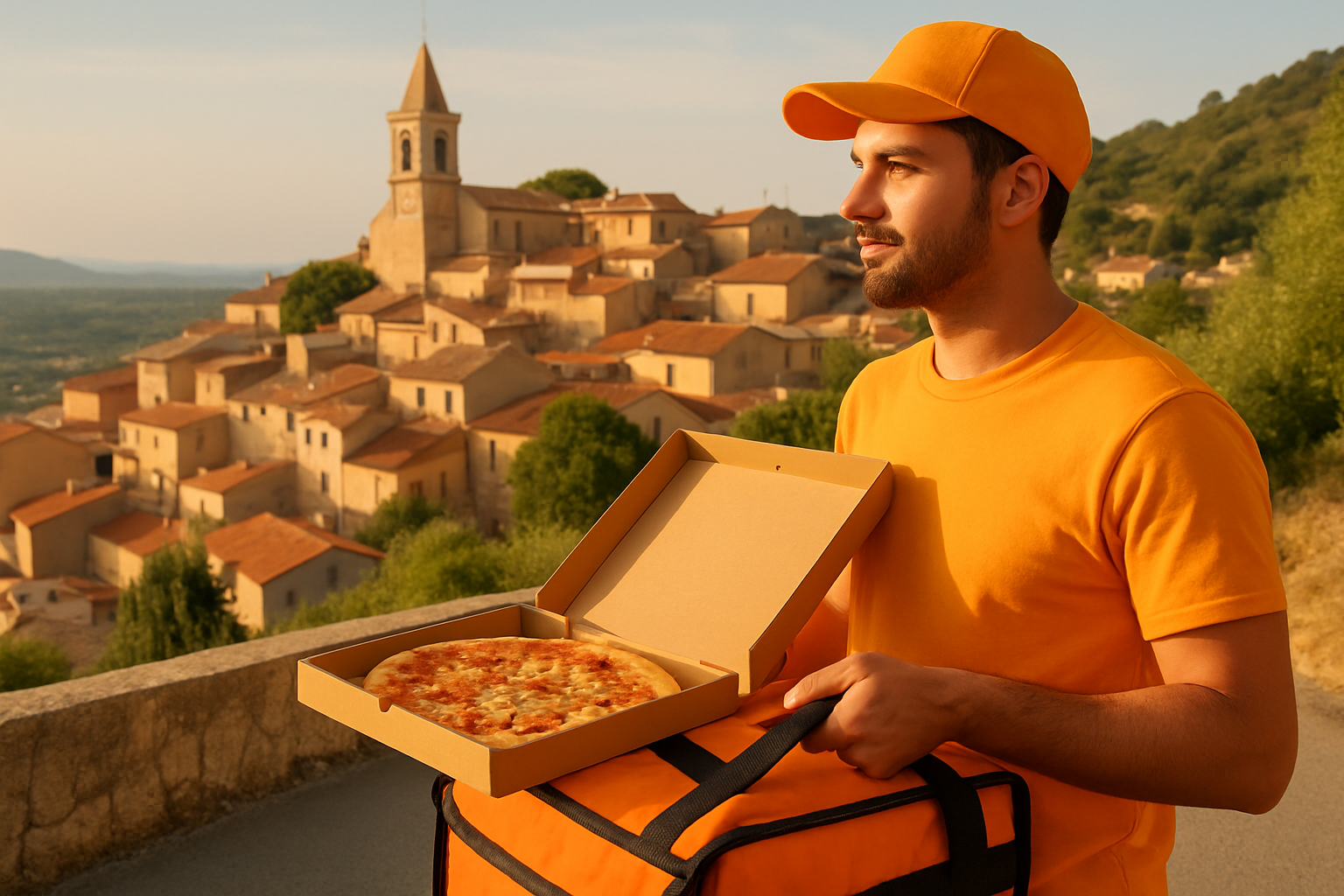 Livraison de pizza halal a Allauch, village provencal perche pres de Marseille