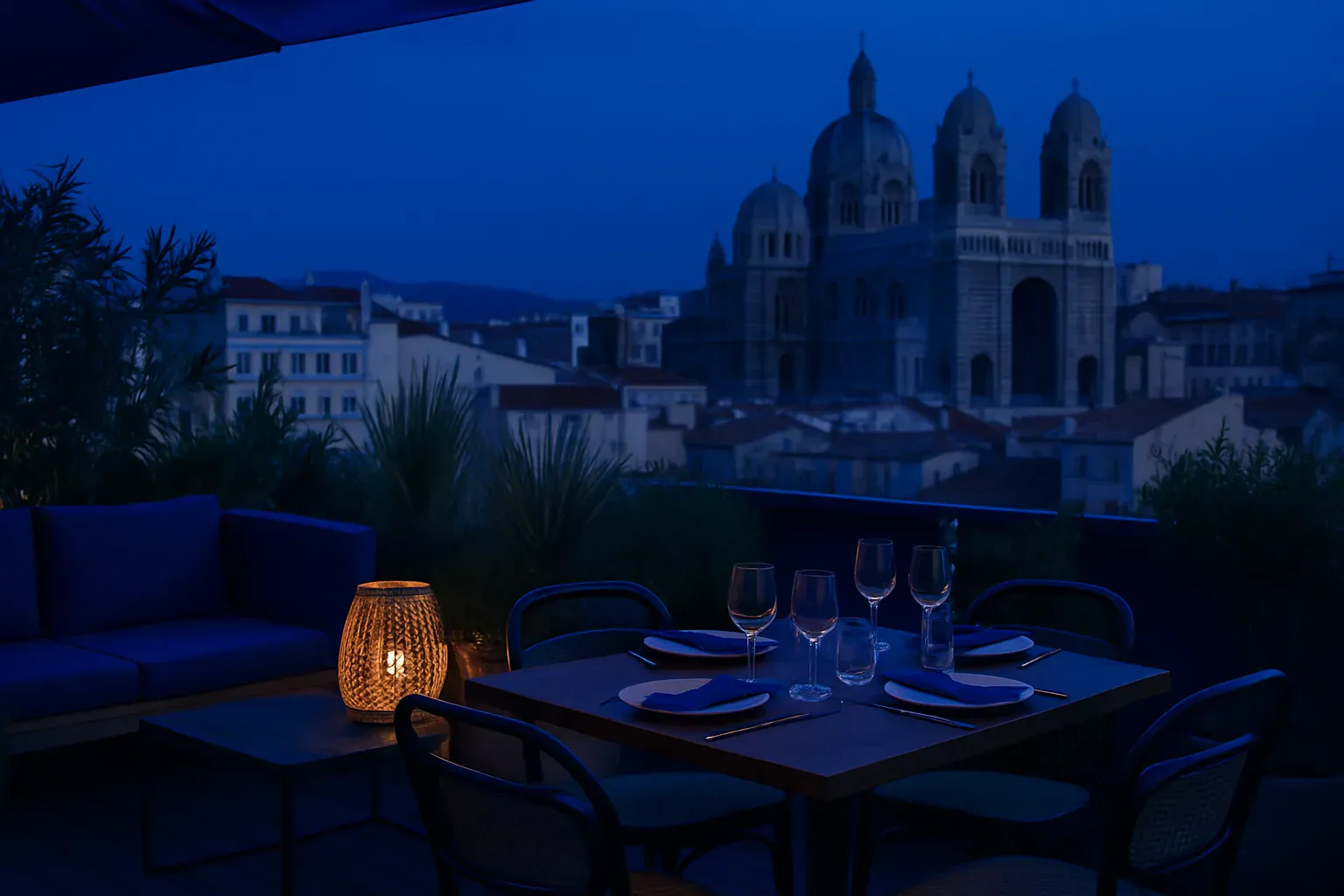 Rooftop privatisé accueillant un événement au 4e étage de l'Artplexe à Marseille