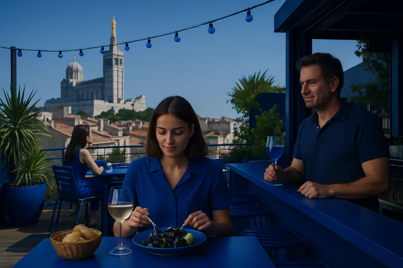 Tablée conviviale un dimanche après-midi sur la terrasse panoramique du rooftop