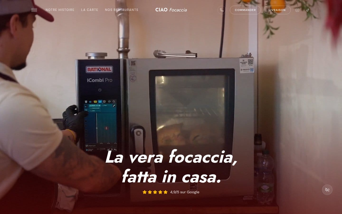 Site de Ciao Focaccia, réalisation Digiflow