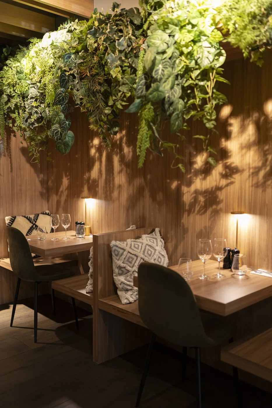 Mur végétal et banquettes