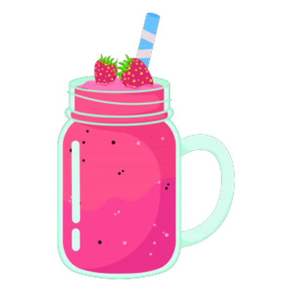 Smoothie à la fraise servi en bocal
