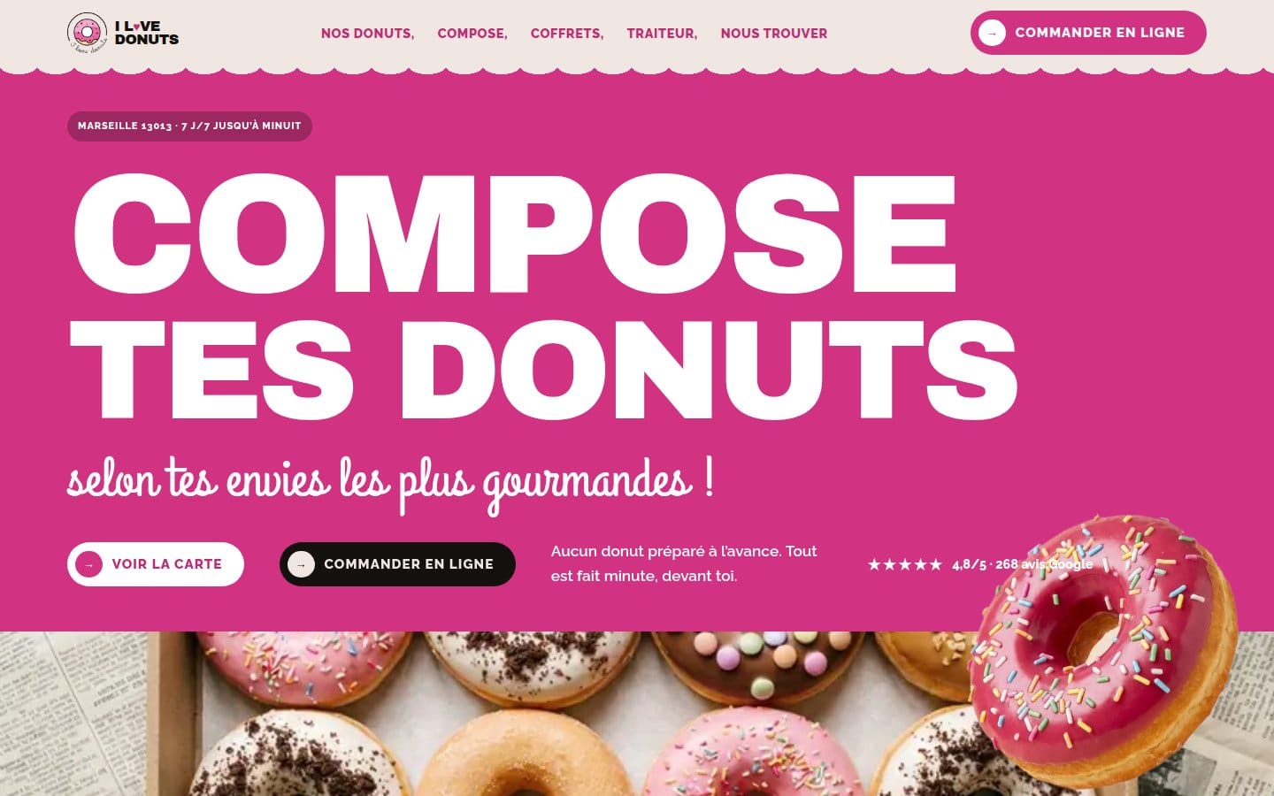 Site de I Love Donuts, réalisation Digiflow