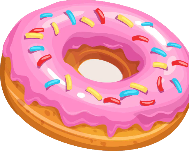 Donut rose recouvert de sprinkles multicolores