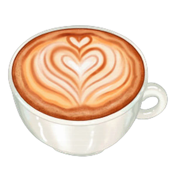 Café au lait avec un cœur dessiné dans la mousse