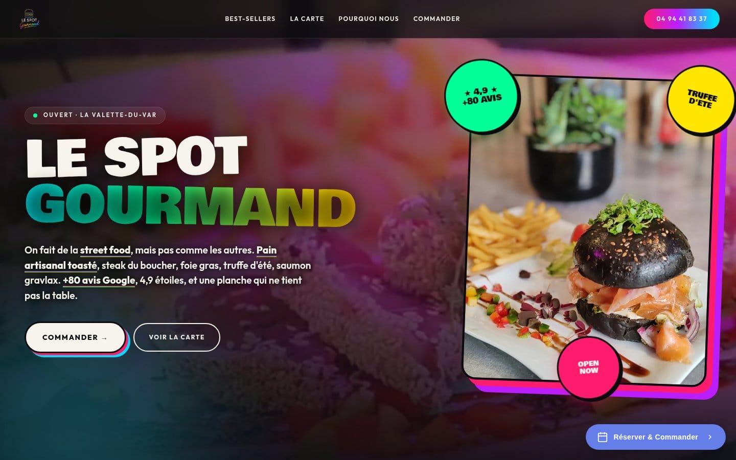 Site de Le Spot Gourmand, réalisation Digiflow