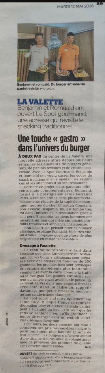 Article Var Matin sur Le Spot Gourmand : Une touche gastro dans l'univers du burger