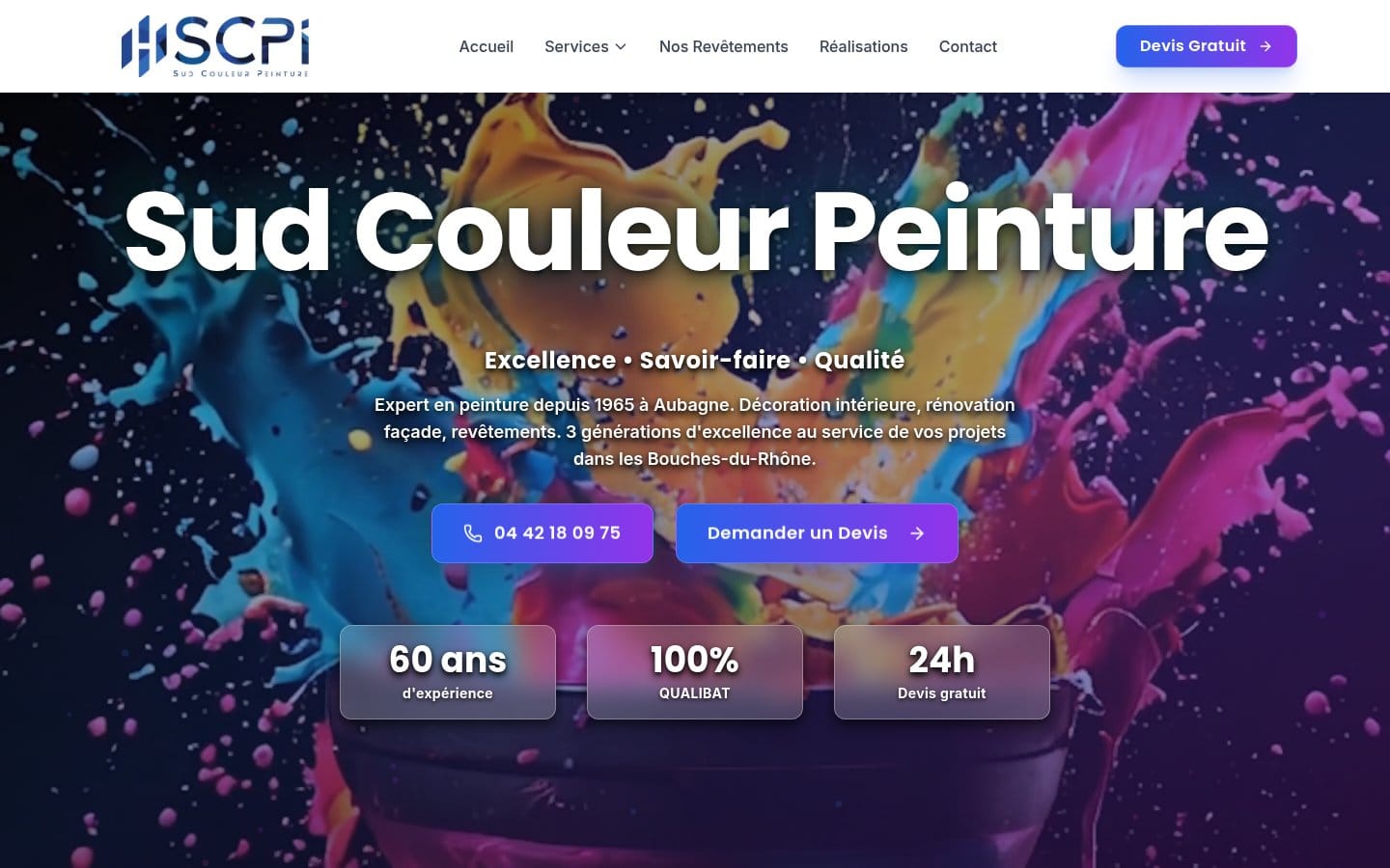 Site de Sud Couleur Peinture, réalisation Digiflow