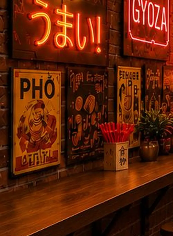 Affiche vintage PHO accrochée dans la salle