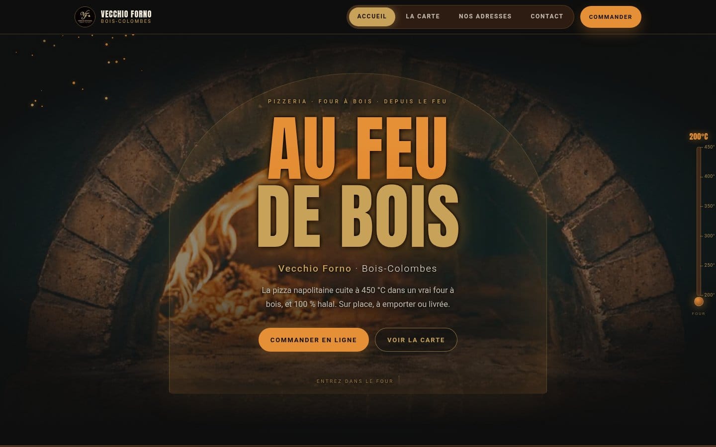 Site de Vecchio Forno Bois Colombes, réalisation Digiflow