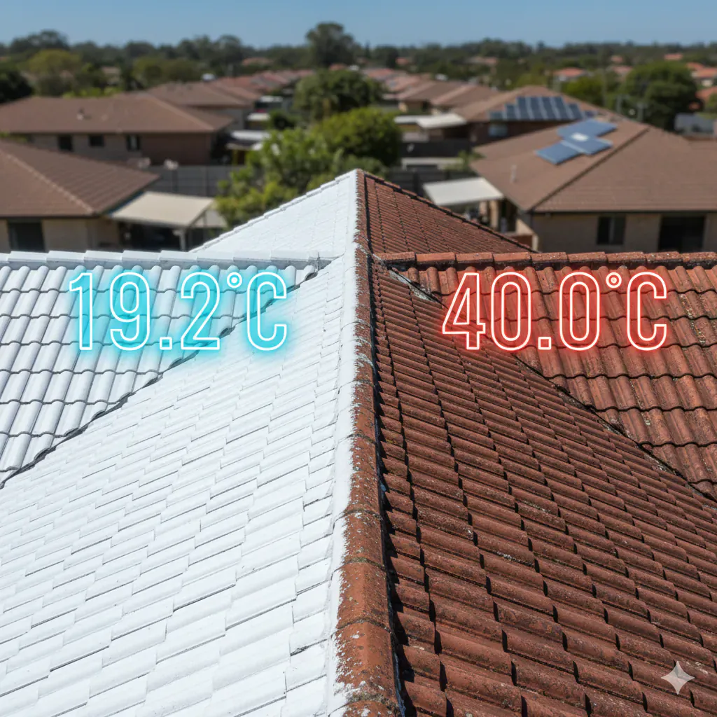 Comparaison thermique d'une toiture revelant une zone d'infiltration