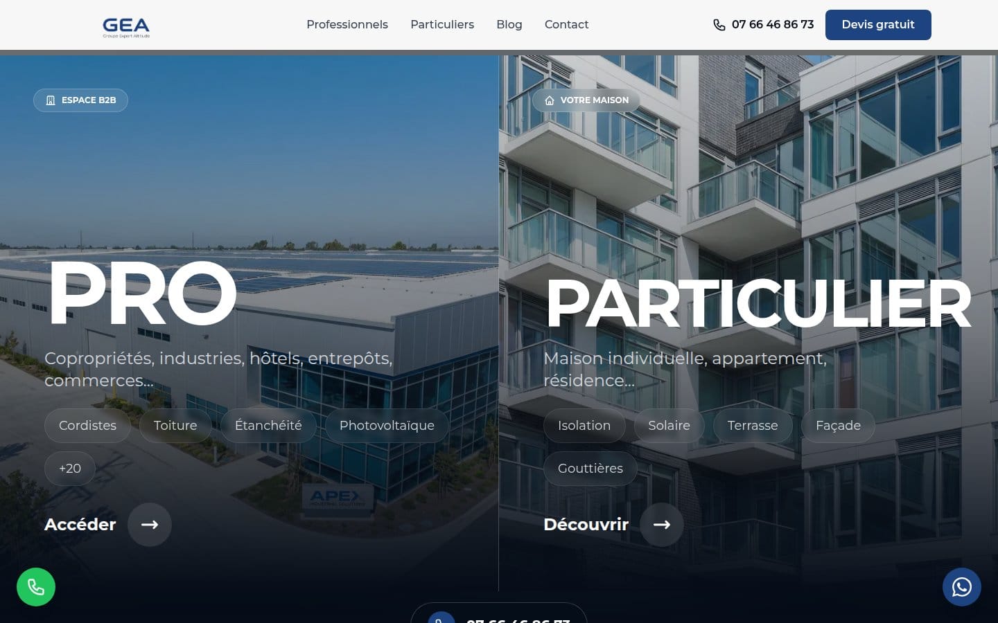 Site de Groupe Expert Altitude, réalisation Digiflow