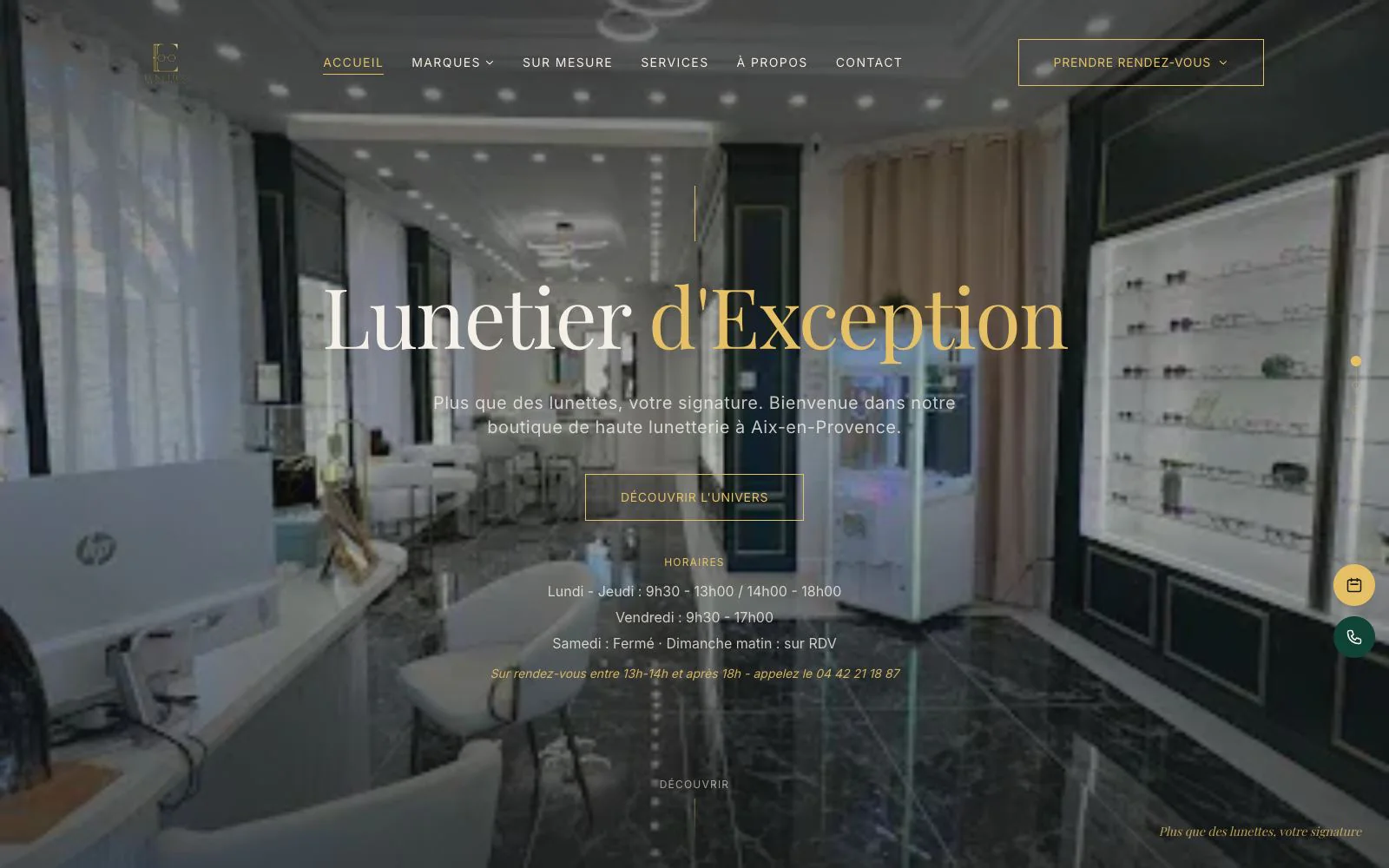 Site web de Lunetier d'Exception
