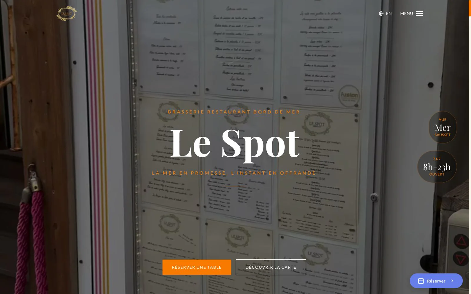 Site web de Le Spot Restaurant