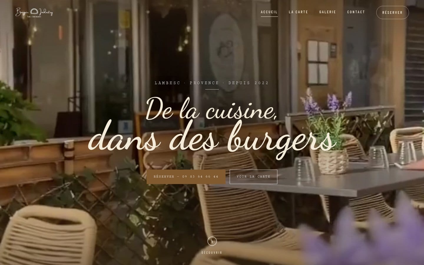 Site de Burger Industry, réalisation Digiflow