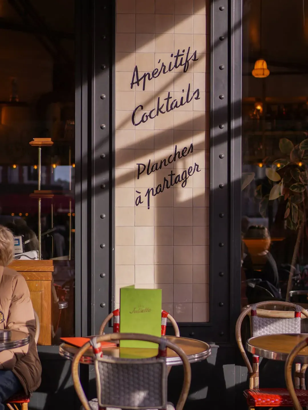 Sunny terrace of Café Juliette