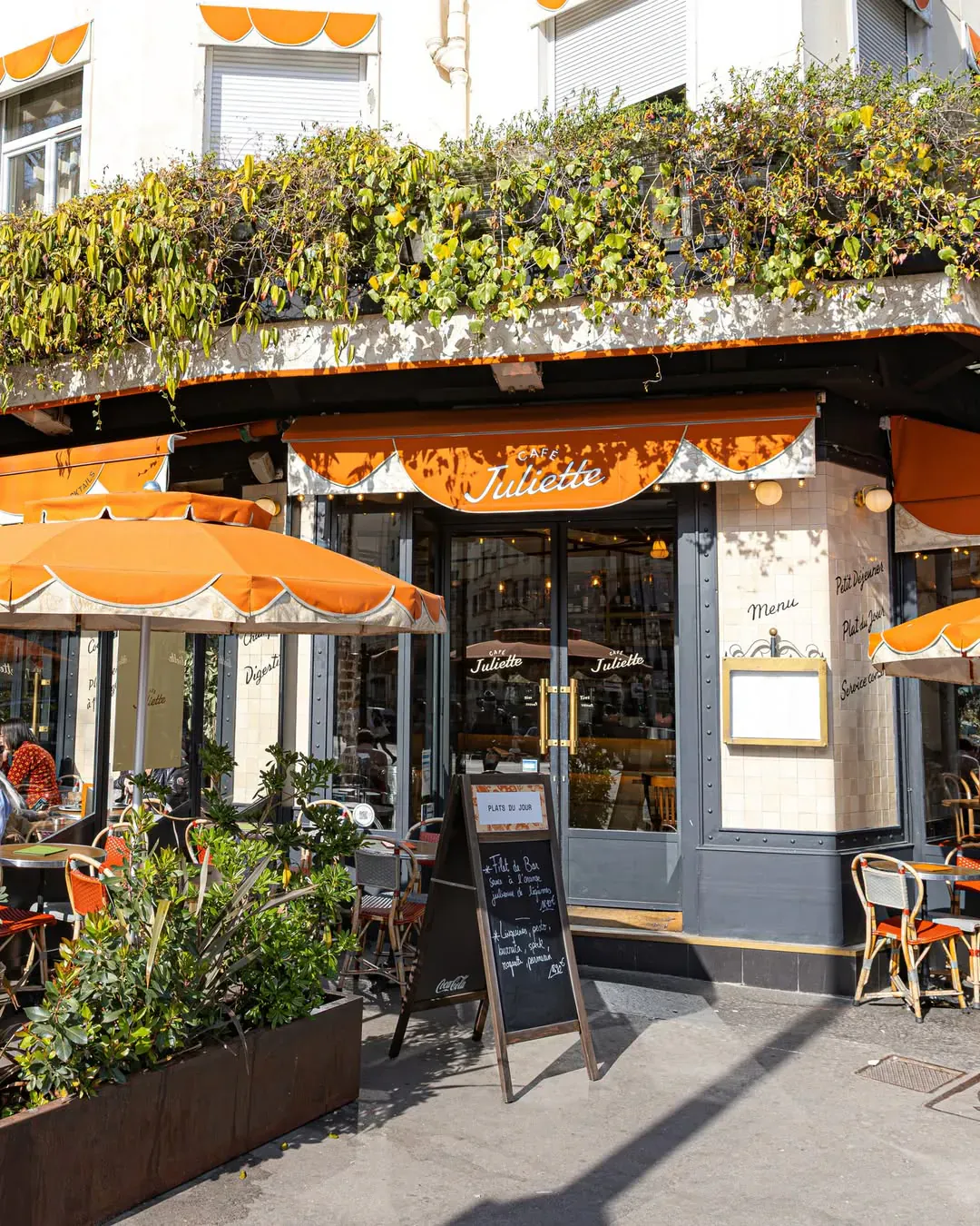 Sunny terrace of Café Juliette
