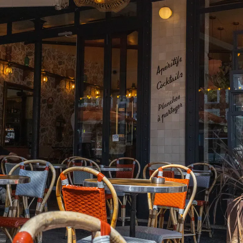 Sunny terrace of Café Juliette