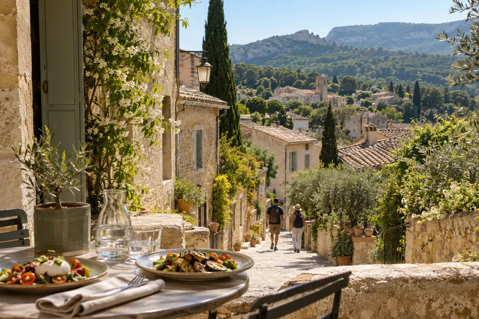 Illustration of a day in Bouc-Bel-Air between walks, heritage and leisure in the Pays d'Aix.
