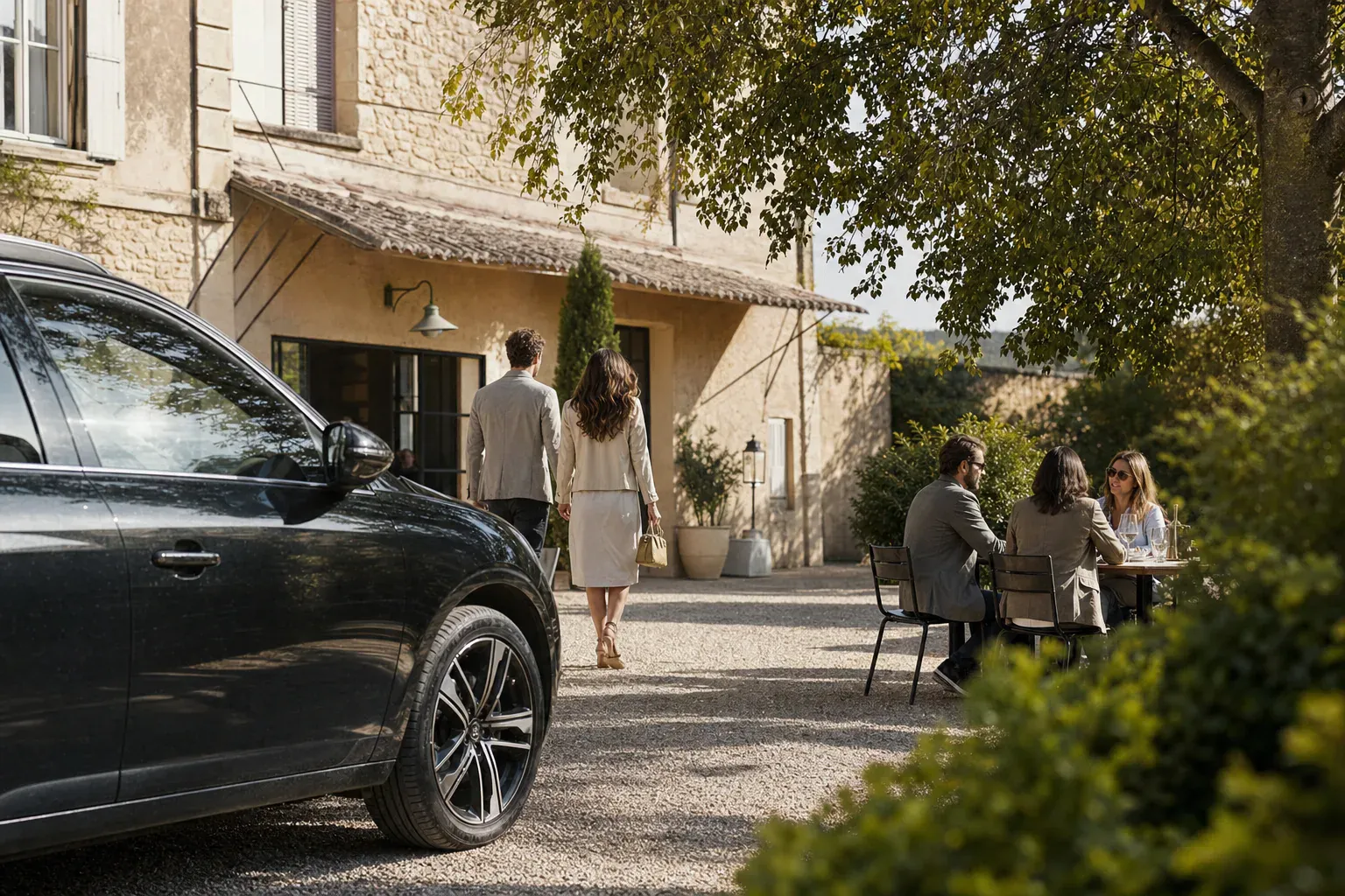 Illustration: parking to reach a restaurant in the Pays d'Aix, a practical stationing guide.
