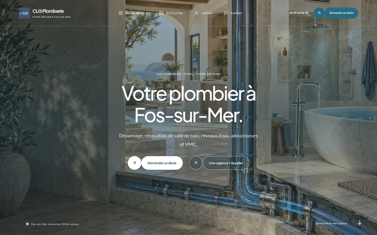 Site de Clg Plomberie, réalisation Digiflow