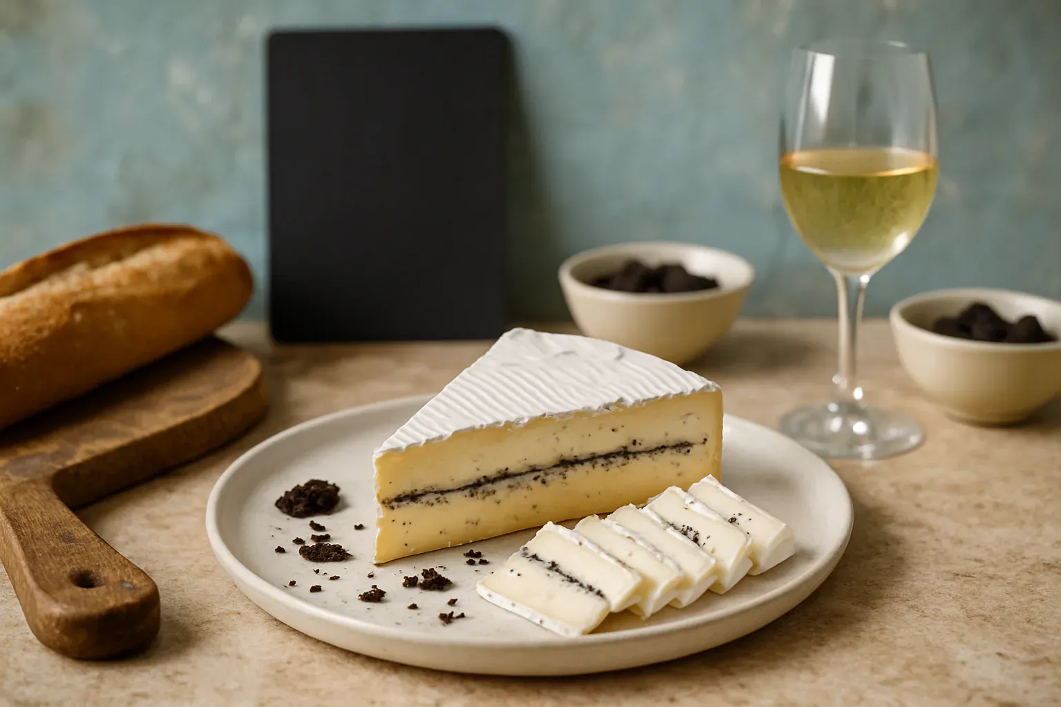 Illustration d’un brie truffé — définition, goût de la truffe noire et usages