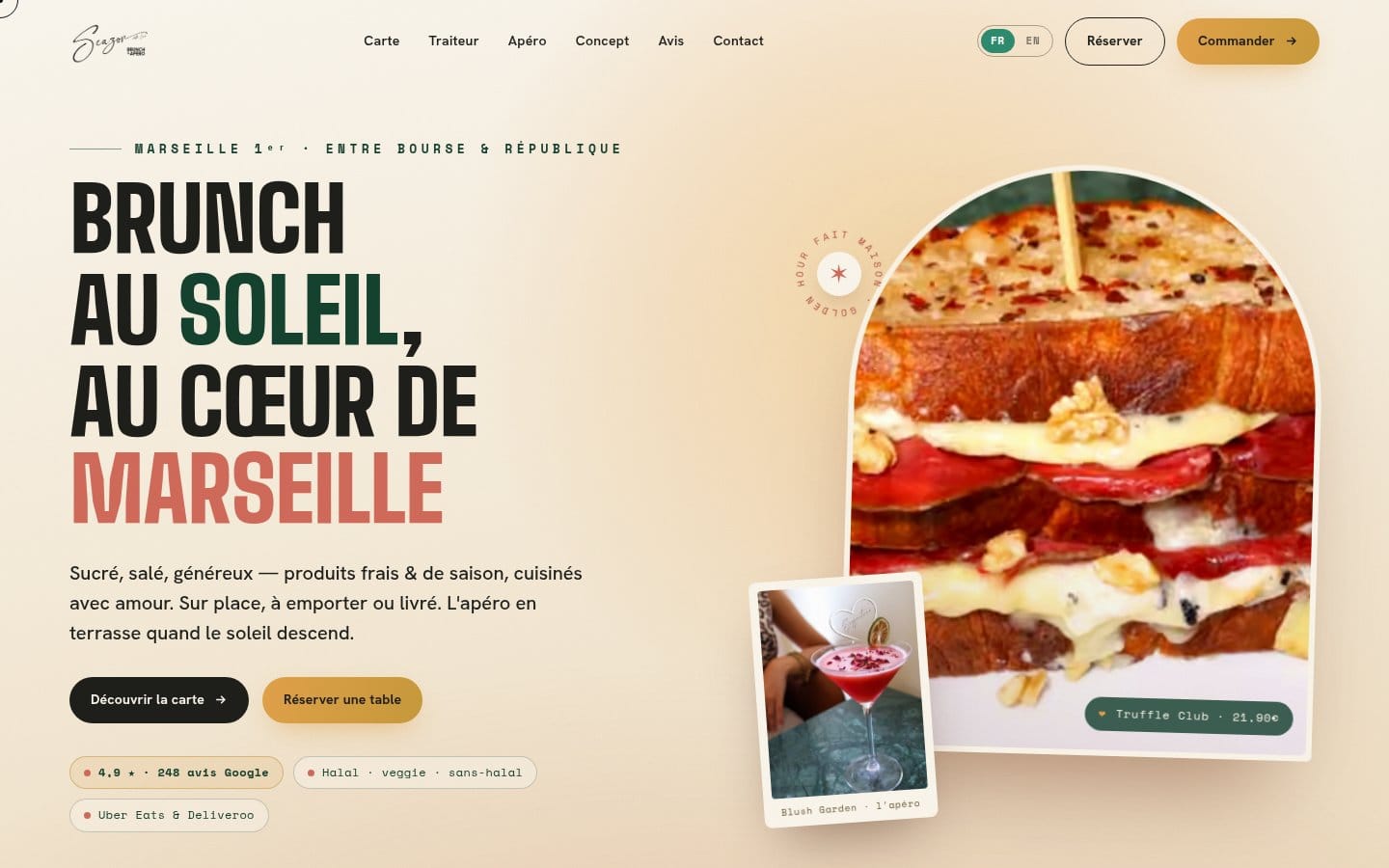 Site de Seazon Brunch, réalisation Digiflow