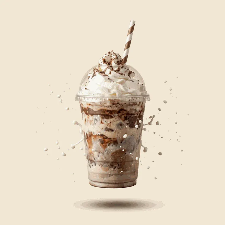 Milkshake épais surmonté de chantilly, servi en gobelet COFFEAT