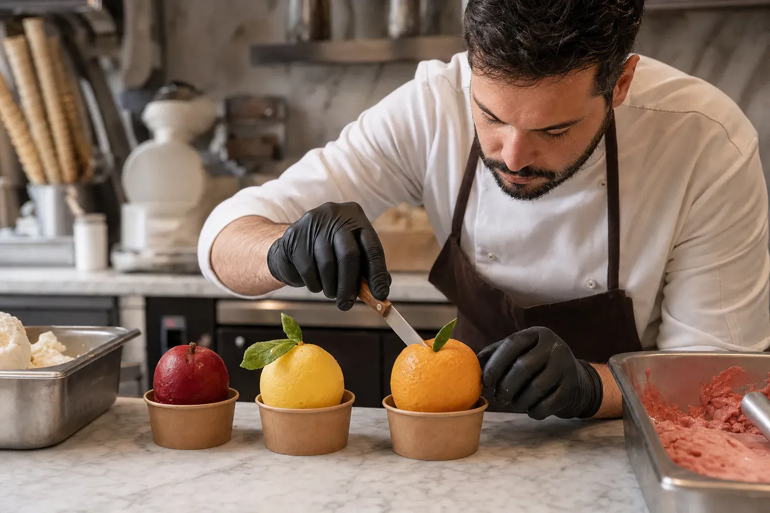 Comment on fait une glace trompe-l'œil : mangue, citron, vanille (les coulisses COFFEAT)