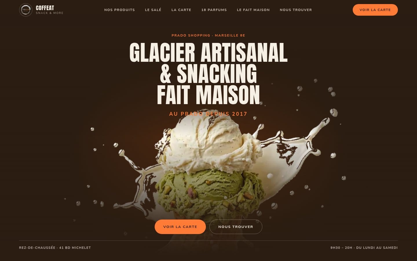 Site de Coffeat Prado, réalisation Digiflow