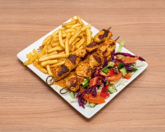 Assiette brochette de poulet