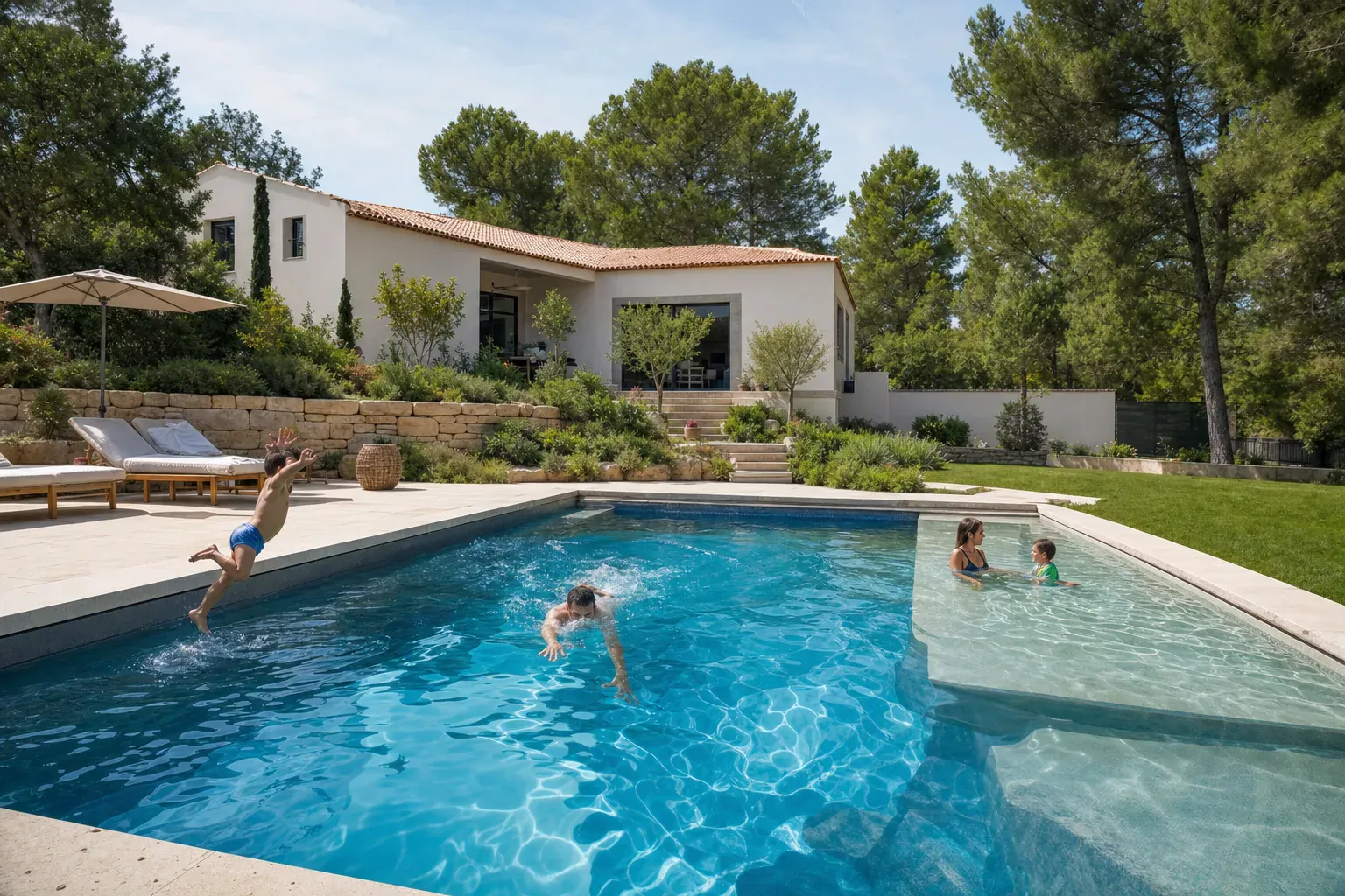 Profondeur idéale d'une piscine : profils de bassin comparés pour choisir la bonne hauteur d'eau selon l'usage, en Provence