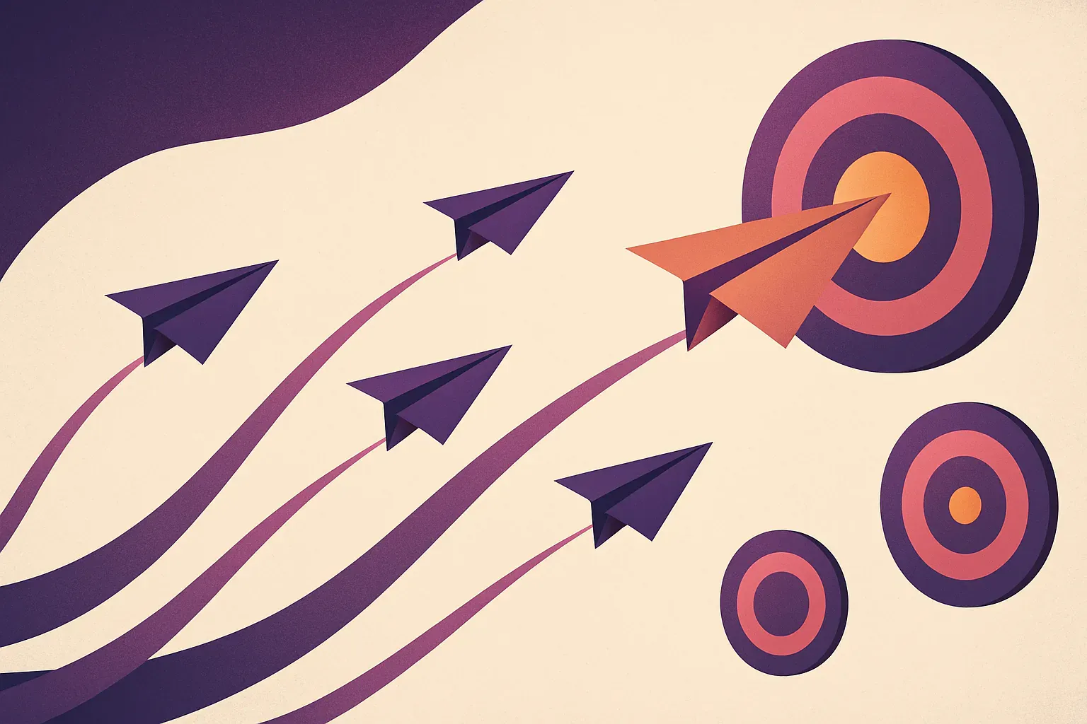 Illustration éditoriale — cold email B2B et prospection
