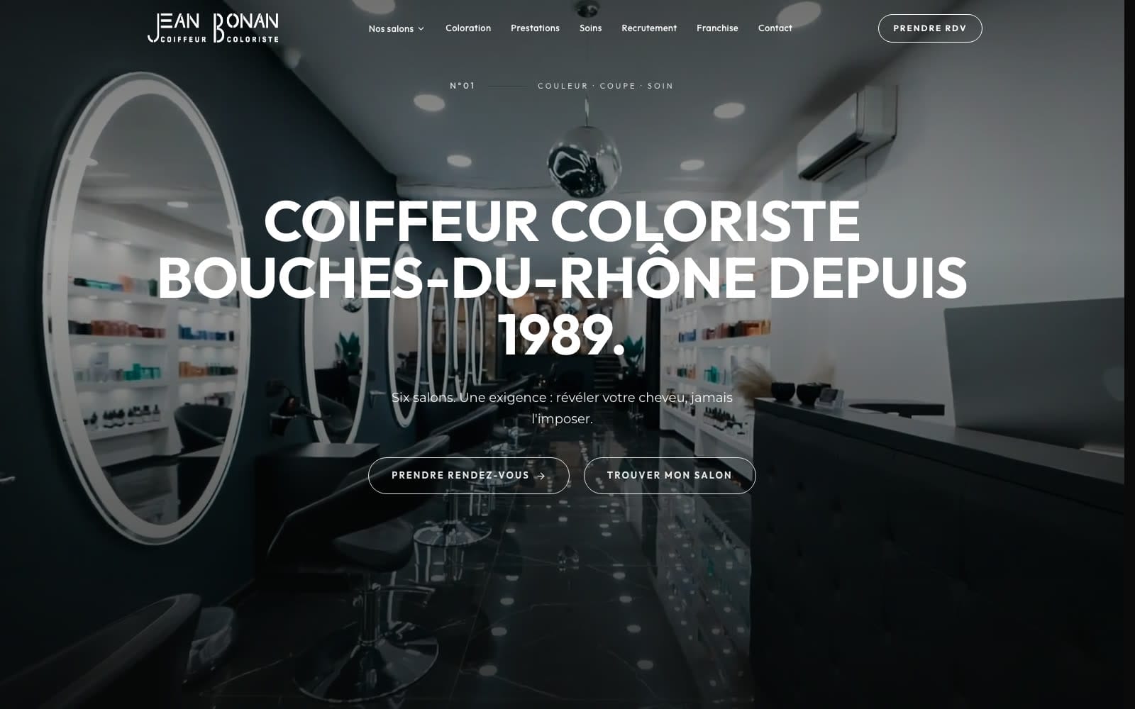 Site actuel de Jean Bonan par Digiflow : vidéo du salon en plein écran, coiffeur coloriste des Bouches-du-Rhône depuis 1989