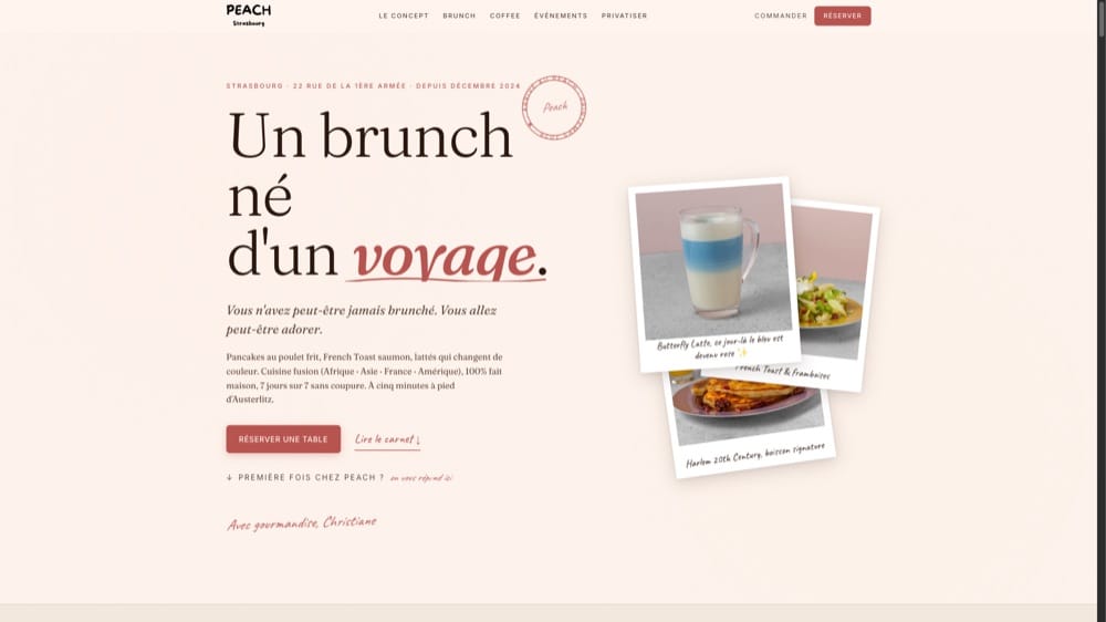 Site de Peach, restaurant à Strasbourg, réalisation Digiflow