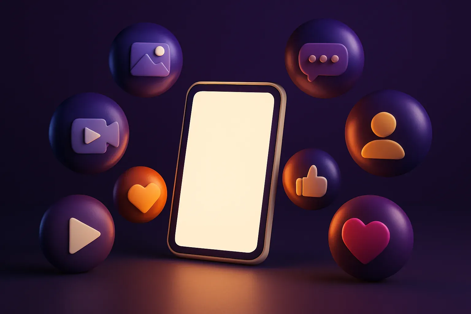 Illustration éditoriale — stratégie réseaux sociaux
