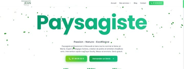 Site de Paysagiste Jean, réalisation Digiflow