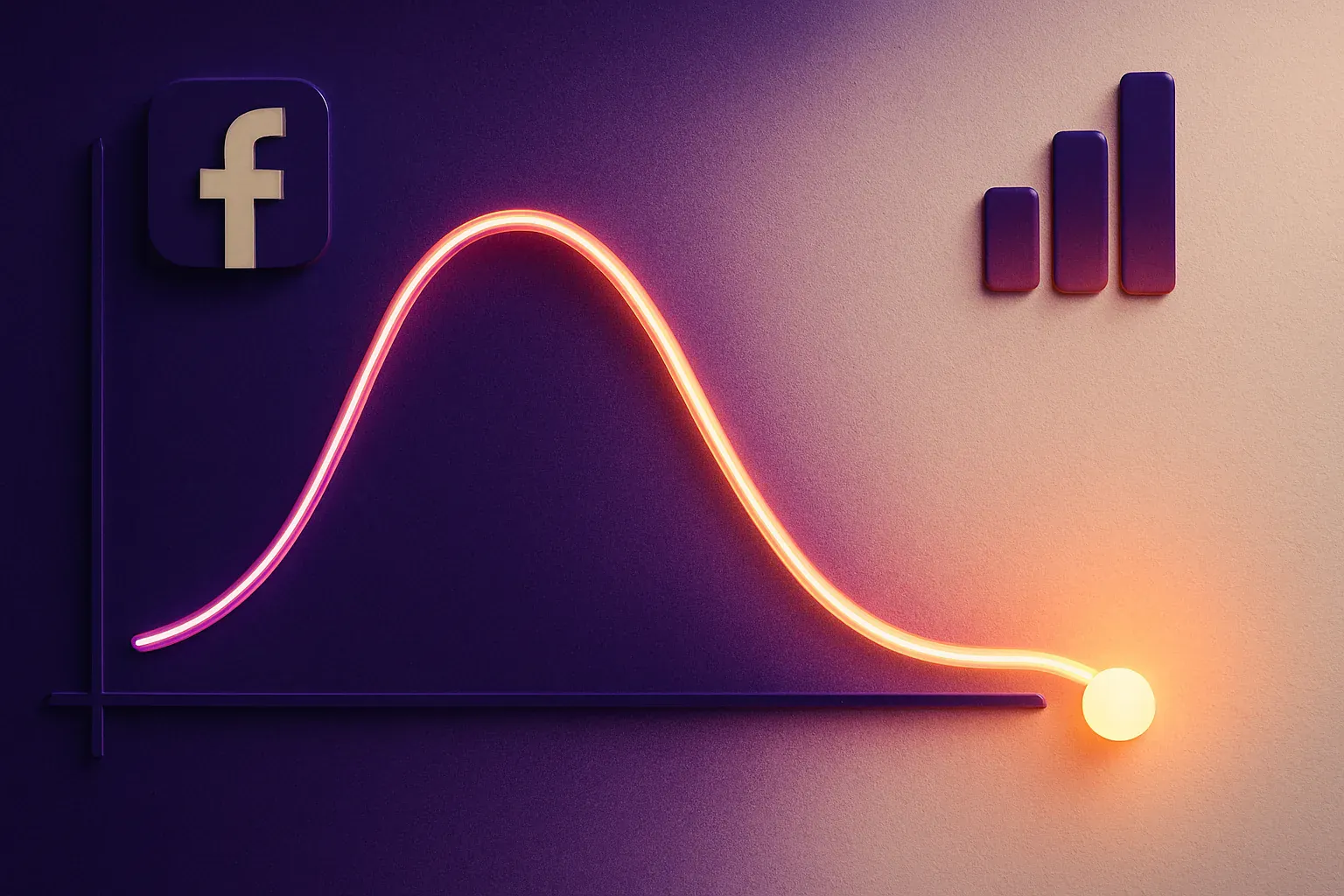 Illustration éditoriale — pubs Facebook qui ne convertissent plus