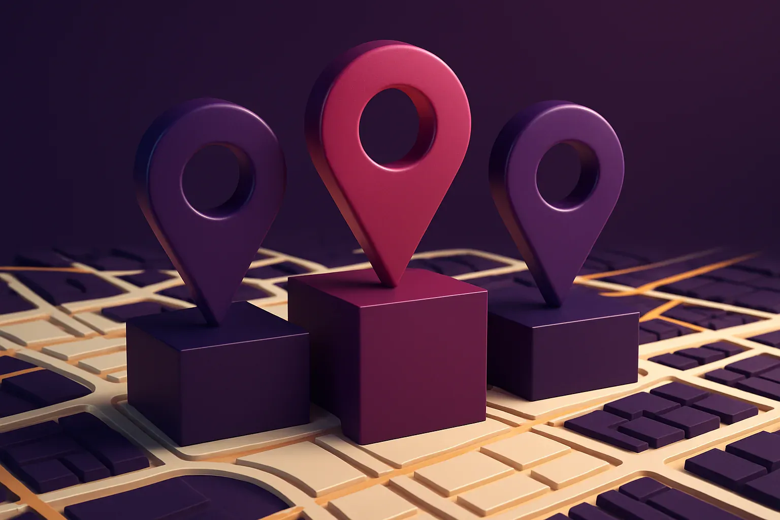 Illustration éditoriale — Map Pack Google et SEO local