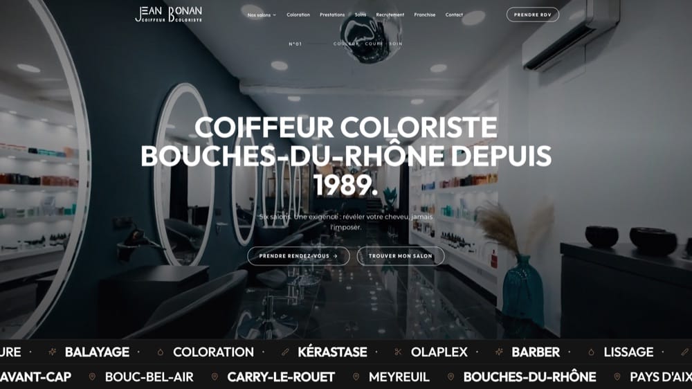 Site de Jean Bonan, coiffeur coloriste dans les Bouches-du-Rhône, réalisation Digiflow