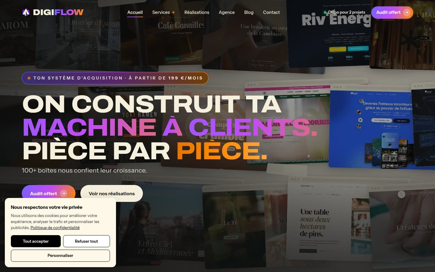 Site de Digiflow, réalisation Digiflow