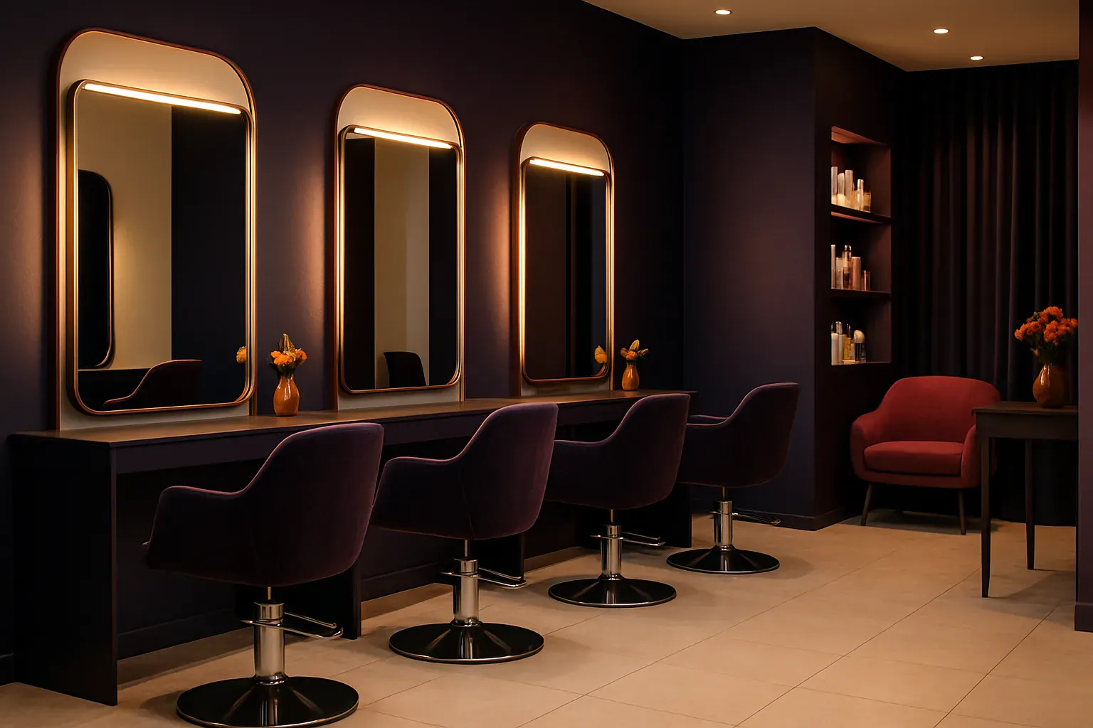 Illustration éditoriale — SEO local pour salon de coiffure