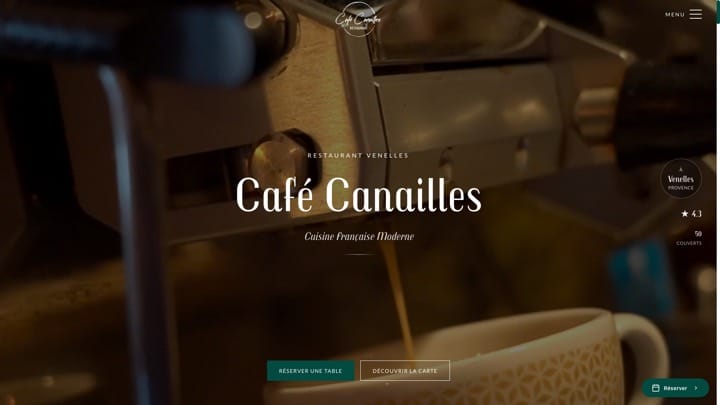 Site de Café Canailles, réalisation Digiflow