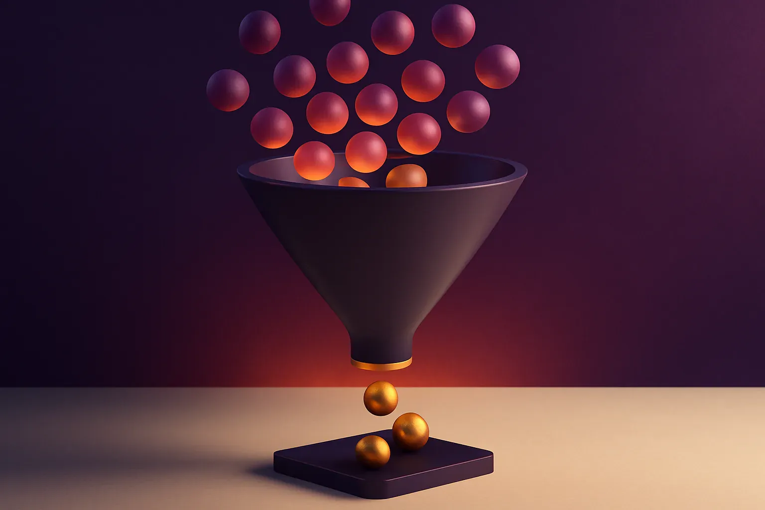 Illustration éditoriale — funnel marketing digital