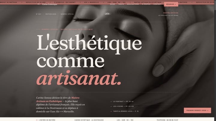 Site de Carine Esthétique, réalisation Digiflow