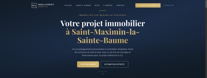 Site de Saint-Maximin Immobilier, réalisation Digiflow